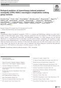 Cover page: Biological predictors of chemotherapy-induced peripheral neuropathy (CIPN): MASCC neurological complications working group overview.