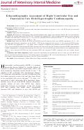 Cover page: Echocardiographic Assessment of Right Ventricular Size and Function in Cats With Hypertrophic Cardiomyopathy