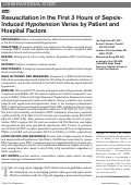 Cover page: Resuscitation in the First 3 Hours of Sepsis-Induced Hypotension Varies by Patient and Hospital Factors