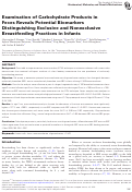 Cover page: Examination of Carbohydrate Products in Feces Reveals Potential Biomarkers Distinguishing Exclusive and Nonexclusive Breastfeeding Practices in Infants