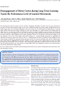 Cover page: Disengagement of Motor Cortex during Long-Term Learning Tracks the Performance Level of Learned Movements.