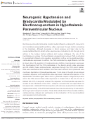 Cover page: Neurogenic Hypotension and Bradycardia Modulated by Electroacupuncture in Hypothalamic Paraventricular Nucleus