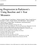 Cover page: Predicting Progression in Parkinson’s Disease Using Baseline and 1-Year Change Measures