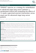 Cover page: ¿EXHALE¿: exercise as a strategy for rehabilitation in advanced stage lung cancer patients: a randomized clinical trial comparing the effects of 12 weeks supervised exercise intervention versus usual care for advanced stage lung cancer patients