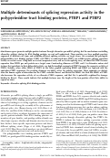 Cover page: Multiple determinants of splicing repression activity in the polypyrimidine tract binding proteins, PTBP1 and PTBP2