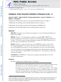 Cover page: Validation of the Parental Facilitation of Mastery Scale–II