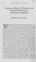 Cover page: Dangerous Minds: A Perspective on Women's Education in Tudor/Stuart England.