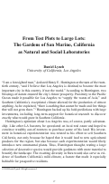 Cover page: From Test Plots to Large Lots: The Gardens of San Marino, California as Natural and Social Laboratories