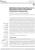 Cover page: Optimizing Sequencing Resources in Genotyped Livestock Populations Using Linear Programming