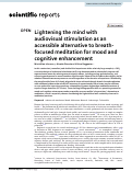 Cover page: Lightening the mind with audiovisual stimulation as an accessible alternative to breath-focused meditation for mood and cognitive enhancement.