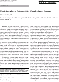 Cover page: Predicting Adverse Outcomes After Complex Cancer Surgery