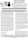 Cover page: Weed Management for Organic Crops