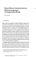Cover page: Noun Phrase Constructions in Nubian Languages: A Comparative Study