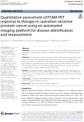 Cover page: Quantitative assessment of PSMA PET response to therapy in castration-sensitive prostate cancer using an automated imaging platform for disease identification and measurement.