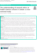 Cover page: The understanding of research ethics at health sciences schools in Jordan: a cross-sectional study