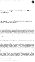 Cover page: Change-point problems for the von Mises distribution