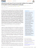 Cover page: Alternative splicing of Clock transcript mediates the response of circadian clocks to temperature changes