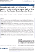 Cover page: Organ donation after out-of-hospital cardiac arrest: a population-based study of data from the Paris Sudden Death Expertise Center