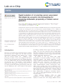 Cover page: Rapid isolation of circulating cancer associated fibroblasts by acoustic microstreaming for assessing metastatic propensity of breast cancer patients.