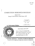 Cover page: COMBUSTION RESEARCH PROGRAM. CHAPTER FROM ENERGY &amp; ENVIRONMENT ANNUAL REPORT 1977