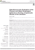 Cover page: Videofluoroscopic Evaluation of the Pharynx and Upper Esophageal Sphincter in the Dog: A Systematic Review of the Literature