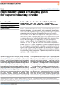 Cover page: High-fidelity qutrit entangling gates for superconducting circuits