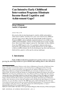 Cover page: Can Intensive Early Childhood Intervention Programs Eliminate Income-Based Cognitive and Achievement Gaps?
