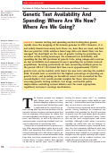 Cover page: Genetic Test Availability And Spending: Where Are We Now? Where Are We Going?