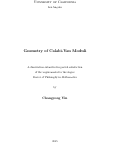 Cover page: Geometry of Calabi-Yau moduli