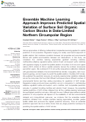 Cover page: Ensemble Machine Learning Approach Improves Predicted Spatial Variation of Surface Soil Organic Carbon Stocks in Data-Limited Northern Circumpolar Region