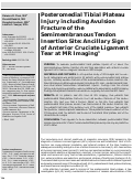 Cover page: Posteromedial Tibial Plateau Injury including Avulsion Fracture of the Semimembranous Tendon Insertion Site: Ancillary Sign of Anterior Cruciate Ligament Tear at MR Imaging