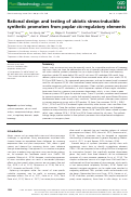 Cover page: Rational design and testing of abiotic stress‐inducible synthetic promoters from poplar cis‐regulatory elements