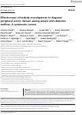 Cover page: Effectiveness of bedside investigations to diagnose peripheral artery disease among people with diabetes mellitus: A systematic review