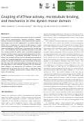 Cover page: Coupling of ATPase activity, microtubule binding, and mechanics in the dynein motor domain.