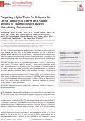 Cover page: Targeting Alpha Toxin To Mitigate Its Lethal Toxicity in Ferret and Rabbit Models of Staphylococcus aureus Necrotizing Pneumonia