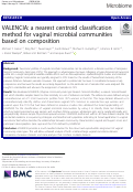 Cover page: VALENCIA: a nearest centroid classification method for vaginal microbial communities based on composition