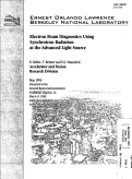 Cover page: Electron Beam Diagnostics Using Synchrotron Radiation at the ALS