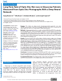 Cover page: Long-Term Rate of Optic Disc Rim Loss in Glaucoma Patients Measured From Optic Disc Photographs With a Deep Neural Network.
