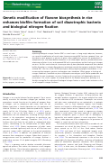 Cover page: Genetic modification of flavone biosynthesis in rice enhances biofilm formation of soil diazotrophic bacteria and biological nitrogen fixation