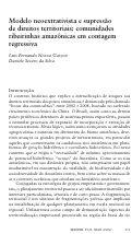 Cover page: Modelo neoextrativista e supressão de direitos territoriais: comunidades ribeirinhas amazônicas em contagem regressiva