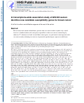 Cover page: A transcriptome-wide association study of 229,000 women identifies new candidate susceptibility genes for breast cancer