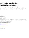 Cover page: Advanced Monitoring Technology Report For an Integrated Risk Management and Decision-Support System (IRMDSS) for Assuring the Integrity of Underground Natural Gas Storage Infrastructure in California