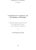 Cover page: Computational Complexity and Decidability of Tileability