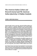 Cover page: The American Indian Culture and Research Journal and The American Indian Quarterly: A Citation Analysis