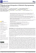 Cover page: Pathophysiological Integration of Metabolic Reprogramming in Breast Cancer