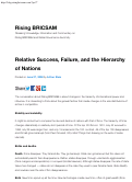 Cover page: Relative Success, Failure, and the Hierarchy of Nations