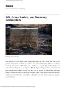 Cover page: DIY, Green Burials, and Mortuary Archaeology