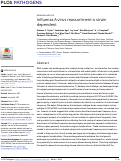 Cover page: Influenza A virus reassortment is strain dependent