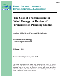 Cover page: The Cost of Transmission for Wind Energy: A Review of Transmission Planning Studies