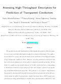 Cover page: Assessing High-Throughput Descriptors for Prediction of Transparent Conductors